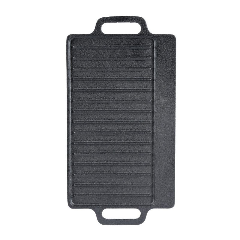 Dvostrana ploča za roštilj od lijevanog željeza, 38x23 cm - Ploča od lijevanog željeza