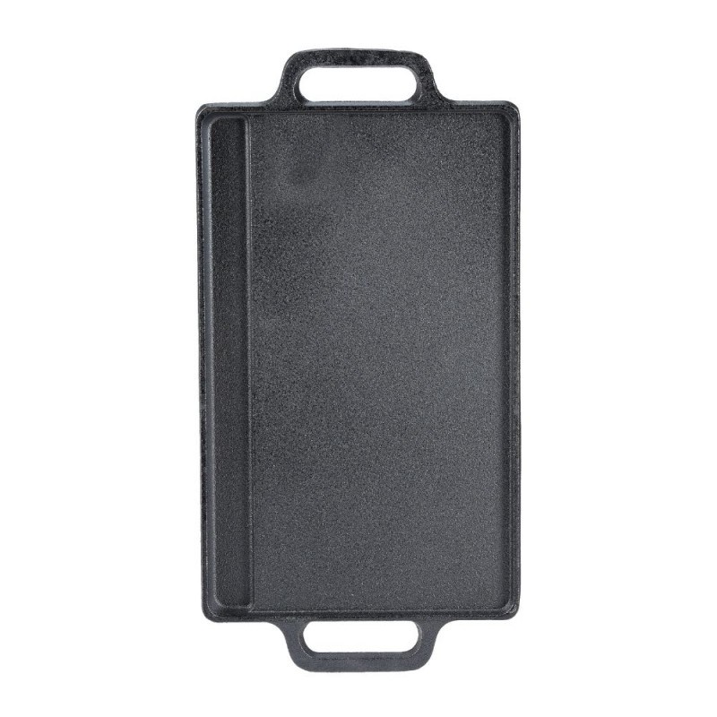 Dvostrana ploča za roštilj od lijevanog željeza, 38x23 cm | Ploča od lijevanog željeza |  |