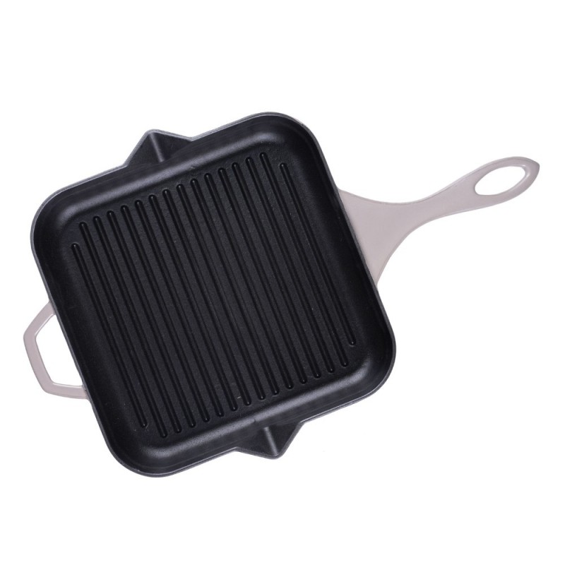 Emajlirana roštilj tava od lijevanog željeza Solagio, Ivory, 28x28cm - 