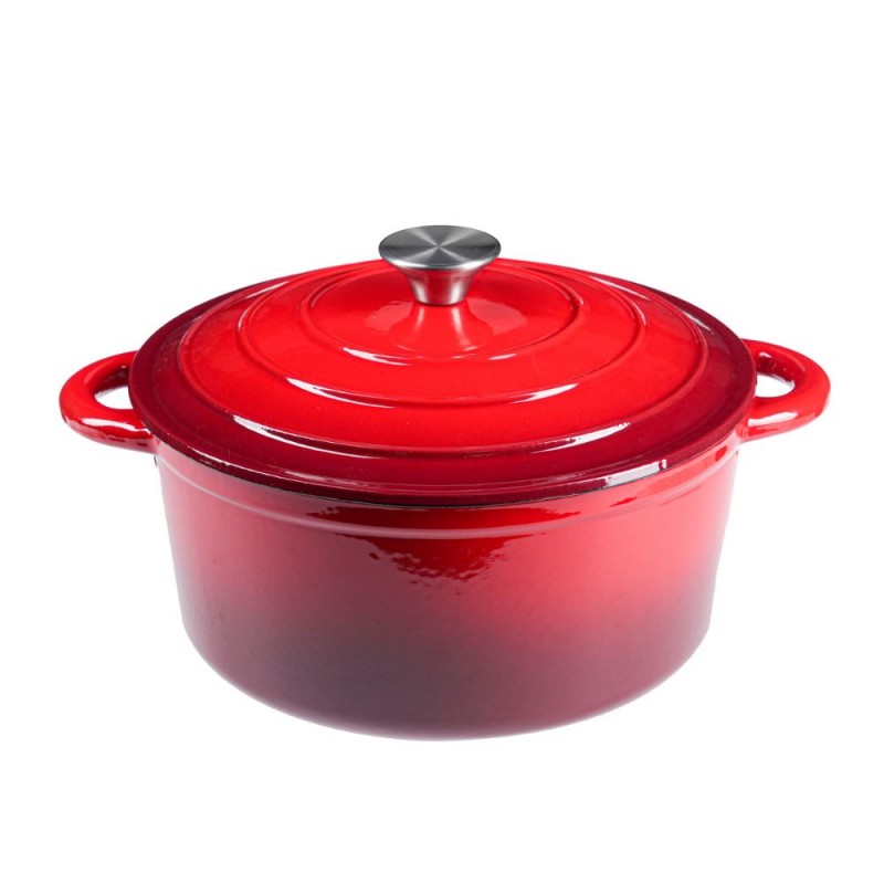 Emajlirani lonac od lijevanog željeza, Crvena, Ф22 - 
